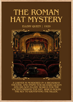The Roman Hat Mystery Minimalist Book Poster by Ellery Queen