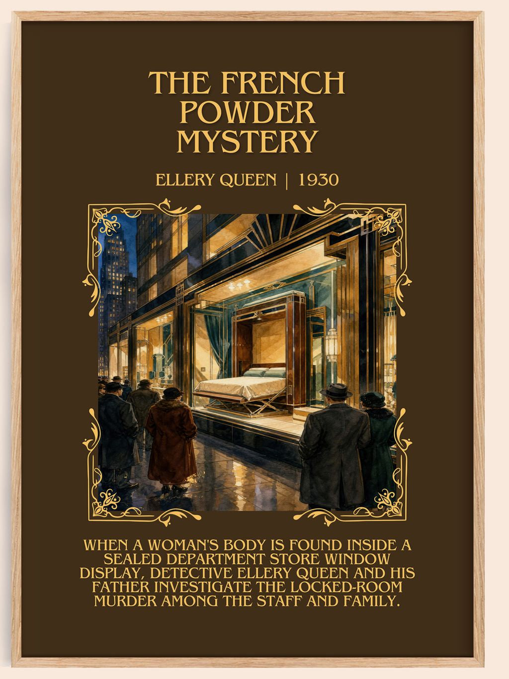 The French Powder Mystery Minimalist Book Poster by Ellery Queen – book poster