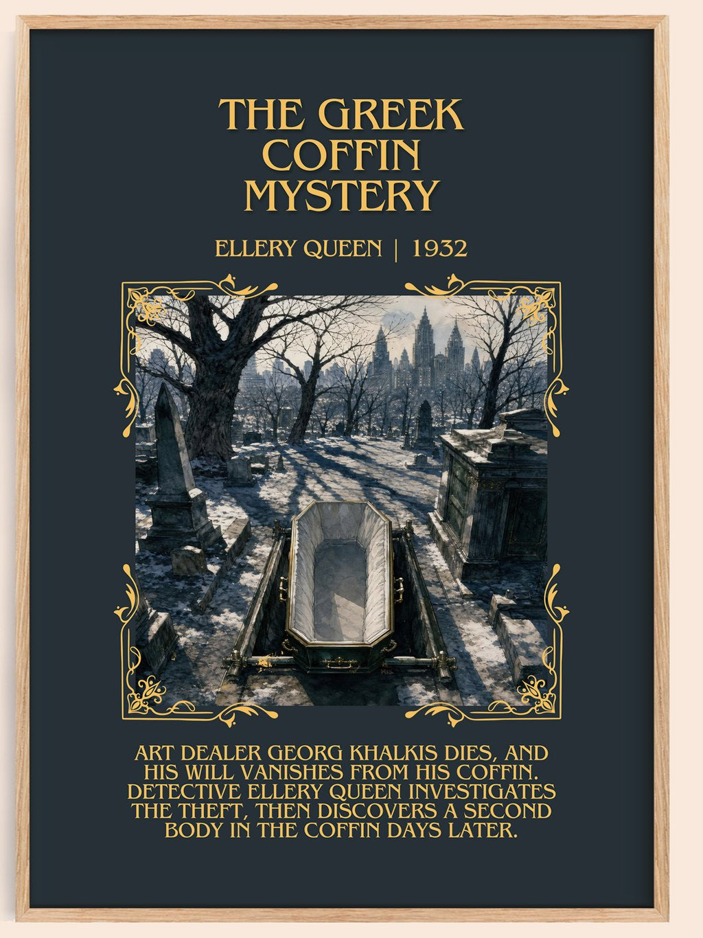 The Greek Coffin Mystery Minimalist Book Poster by Ellery Queen – book poster