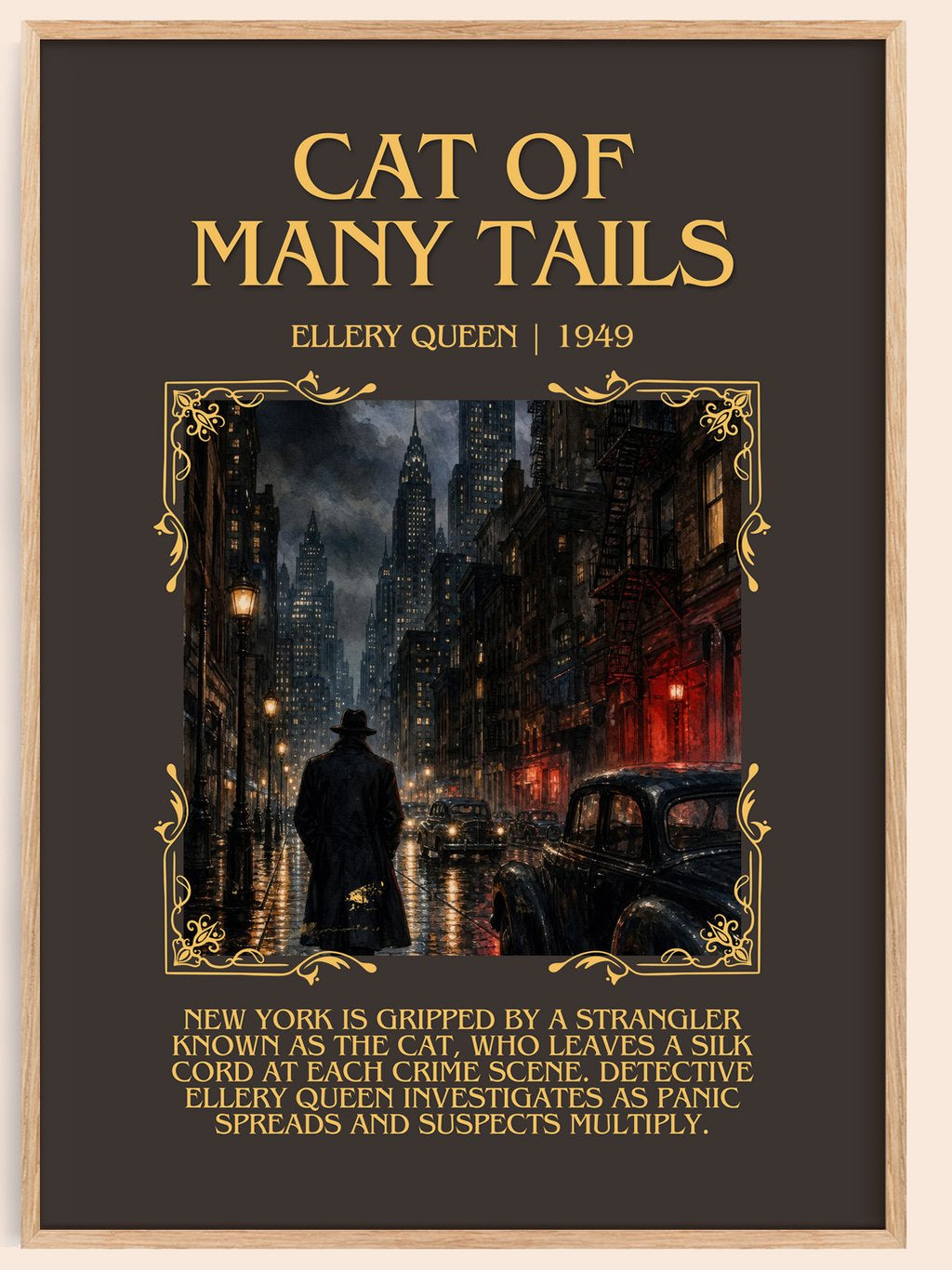 Cat of Many Tails Minimalist Book Poster by Ellery Queen – book poster