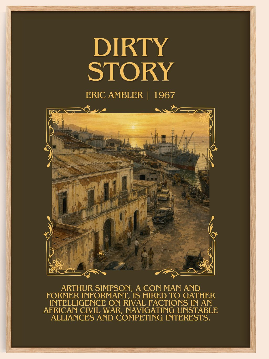 Dirty Story Minimalist Book Poster by Eric Ambler – book poster