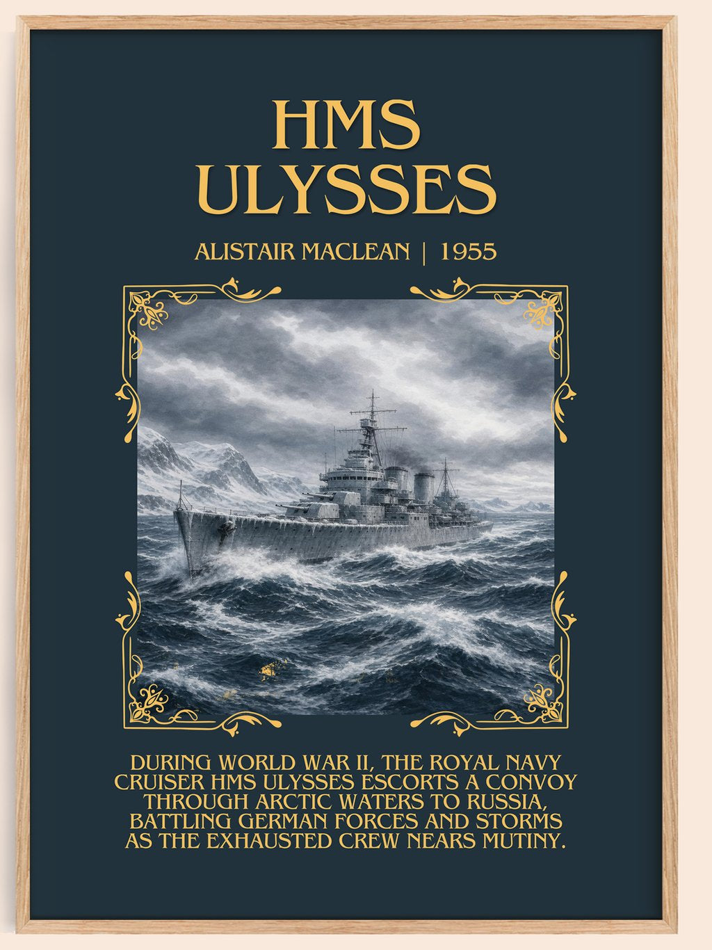 HMS Ulysses Minimalist Book Poster by Alistair MacLean – book poster