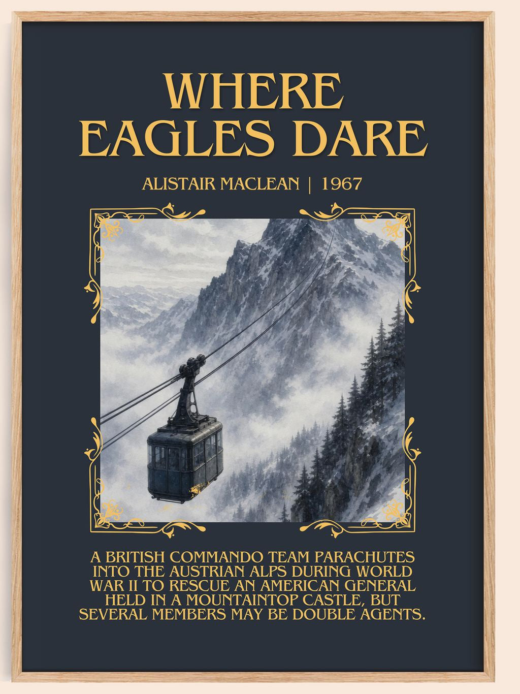 Where Eagles Dare Minimalist Book Poster by Alistair MacLean – book poster