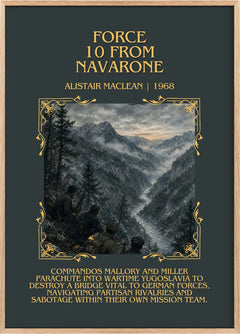 Force 10 from Navarone Minimalist Book Poster by Alistair MacLean
