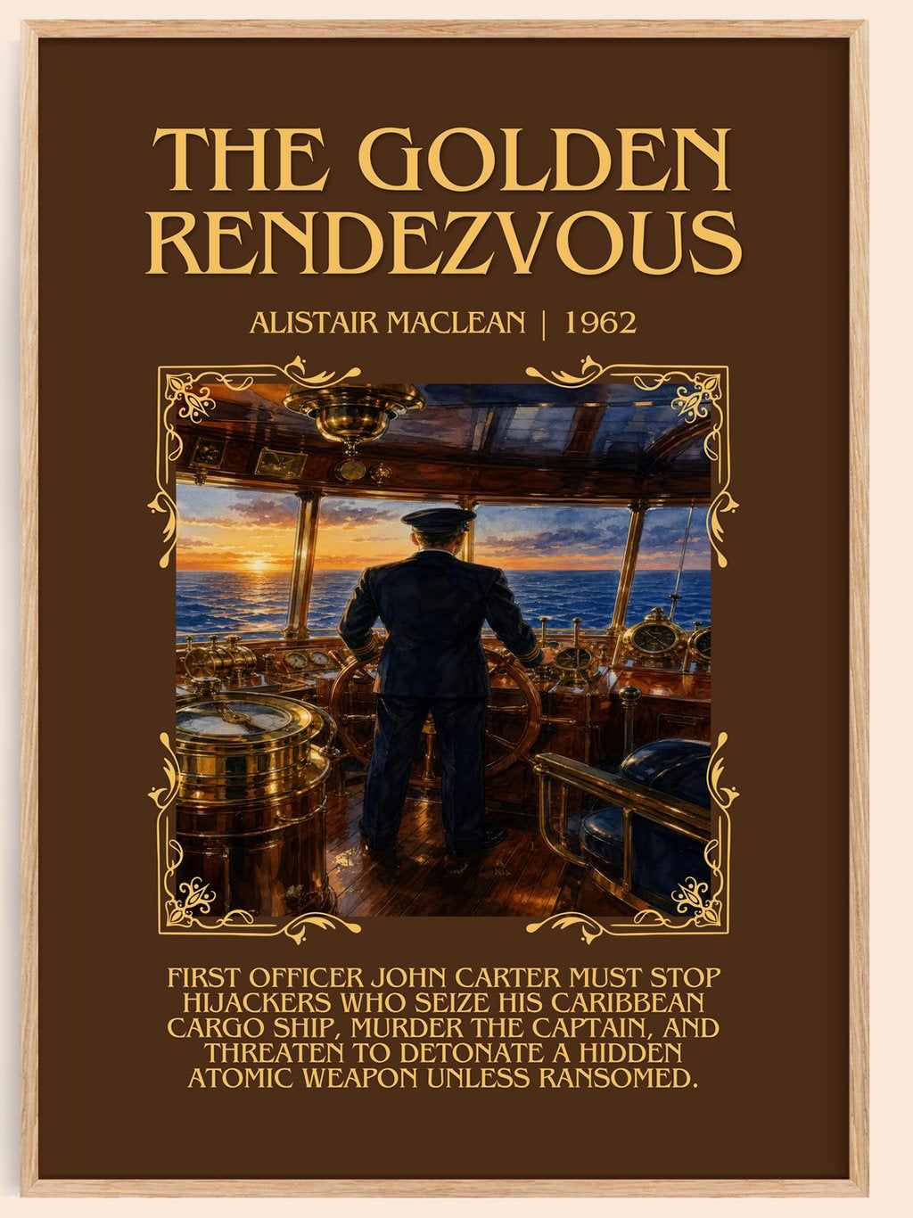 The Golden Rendezvous Minimalist Book Poster by Alistair MacLean – book poster
