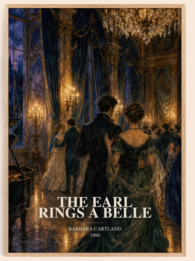 Earl Rings A Belle Book Watercolour Illustration by Barbara Cartland