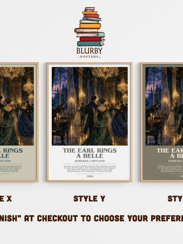The Earl Rings A Belle bookish print in frame leaning in hallway – romance wall art