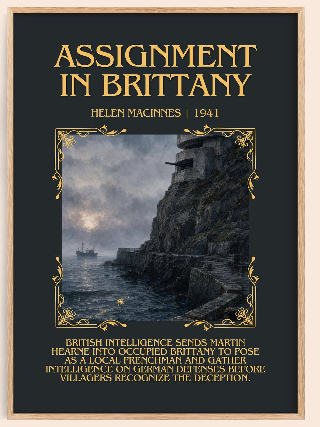 Assignment in Brittany Minimalist Book Poster by Helen MacInnes – book poster