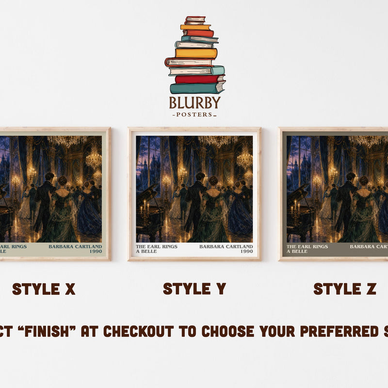 The Earl Rings A Belle literary print in frame leaning in hallway – romance wall art