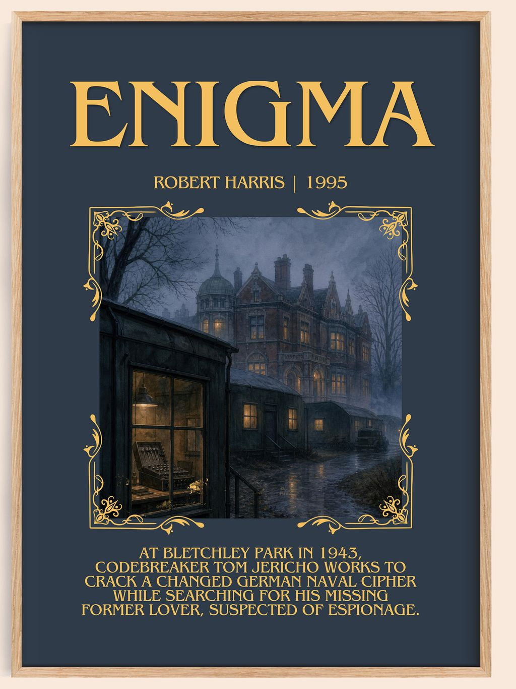 Enigma Minimalist Book Poster by Robert Harris – book poster