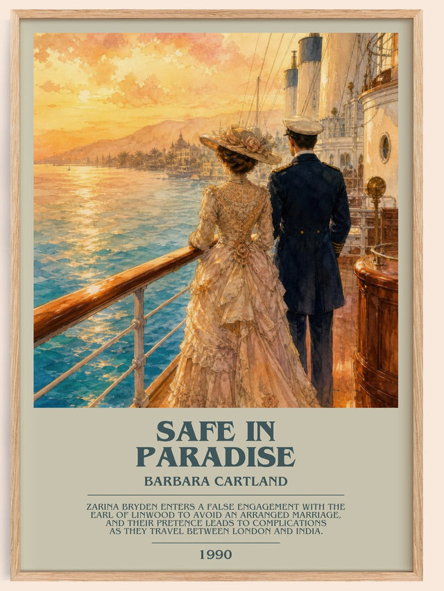 Safe In Paradise Bookish Wall Art by Barbara Cartland