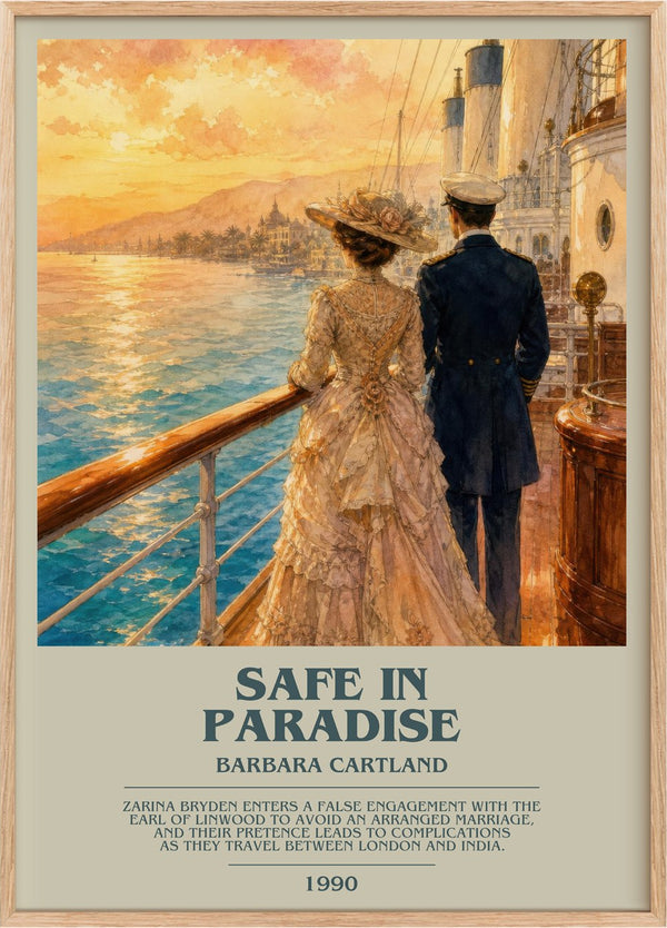 Safe In Paradise Bookish Wall Art by Barbara Cartland