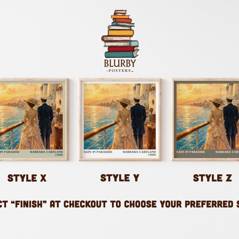 Safe In Paradise literary print in frame leaning in hallway – romance wall art