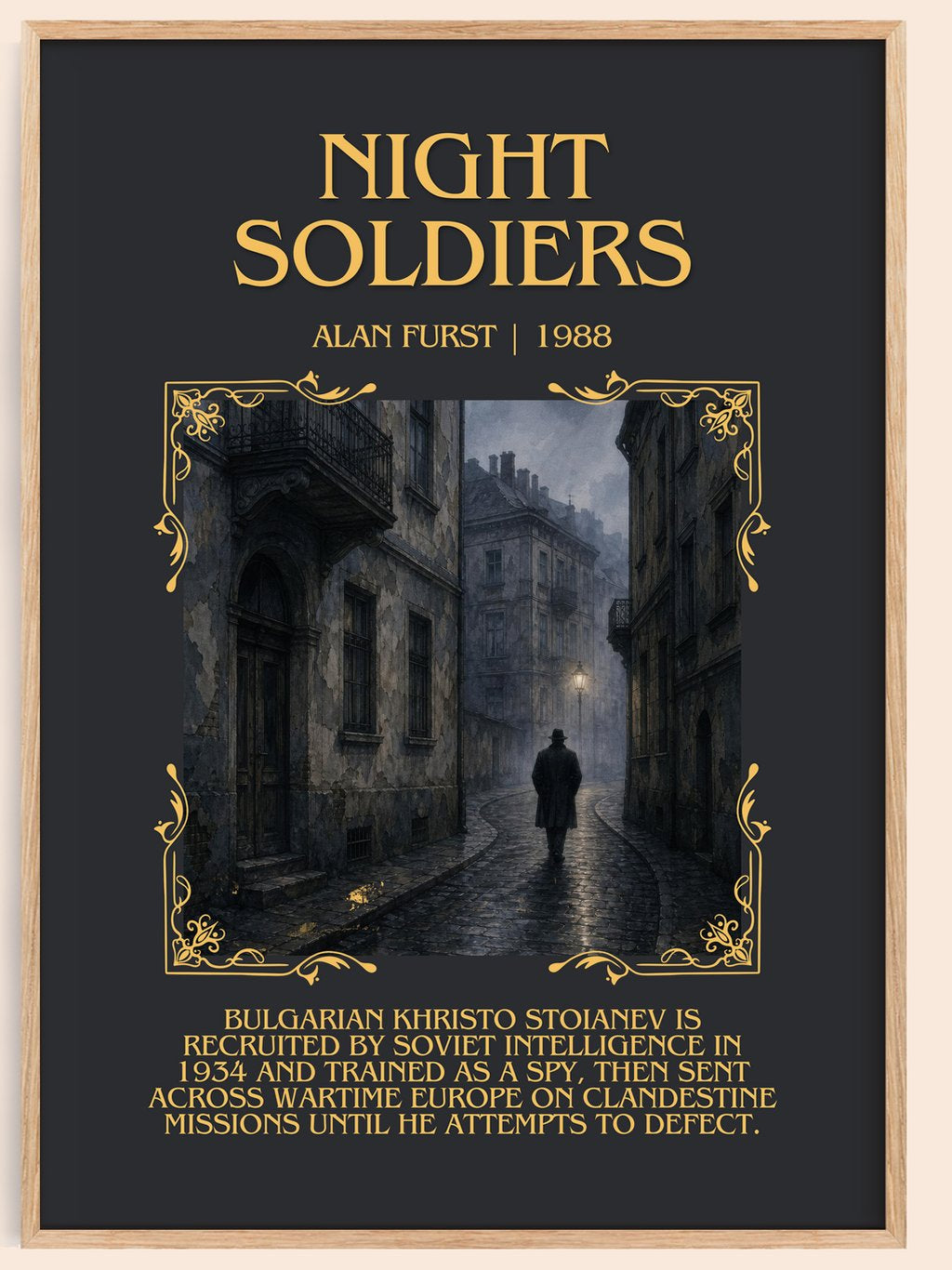 Night Soldiers Minimalist Book Poster by Alan Furst – book poster