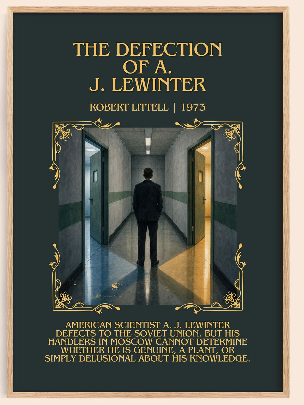 Defection of A. J. Lewinter Minimalist Book Poster by Robert Littell – book poster
