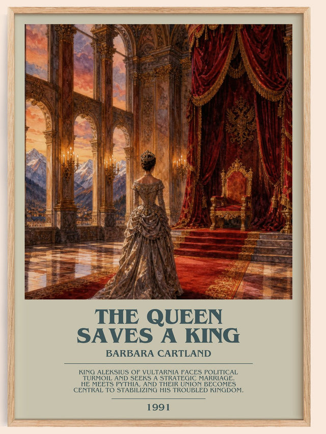 The Queen Saves A King Bookish Wall Art by Barbara Cartland