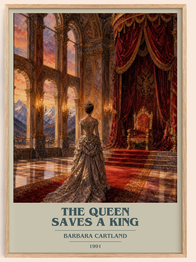 The Queen Saves A King Book Cover Poster by Barbara Cartland