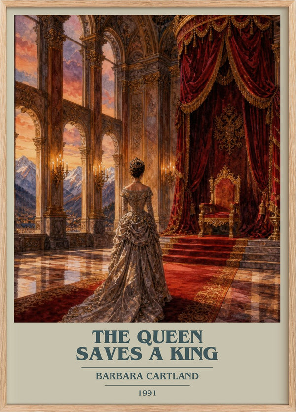 The Queen Saves A King Book Cover Poster by Barbara Cartland