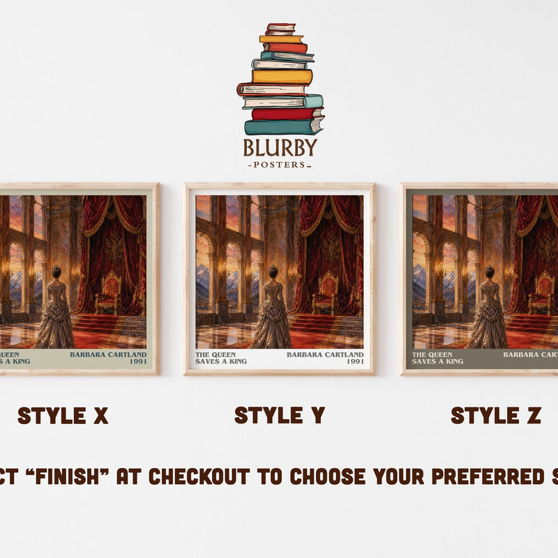 The Queen Saves A King literary print in frame leaning in hallway – romance wall art
