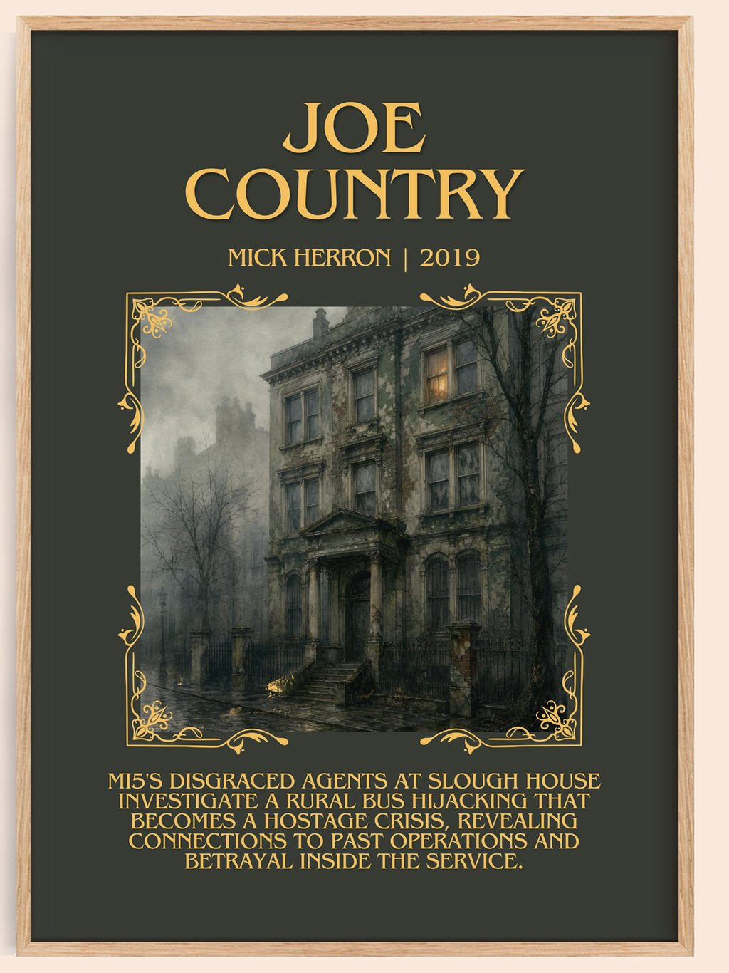 Joe Country Minimalist Book Poster by Mick Herron – book poster
