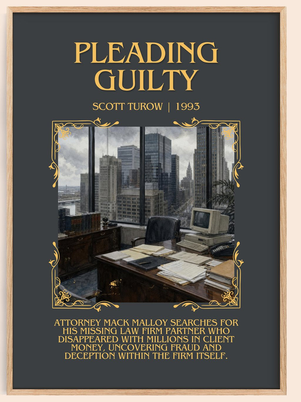 Pleading Guilty Minimalist Book Poster by Scott Turow – book poster
