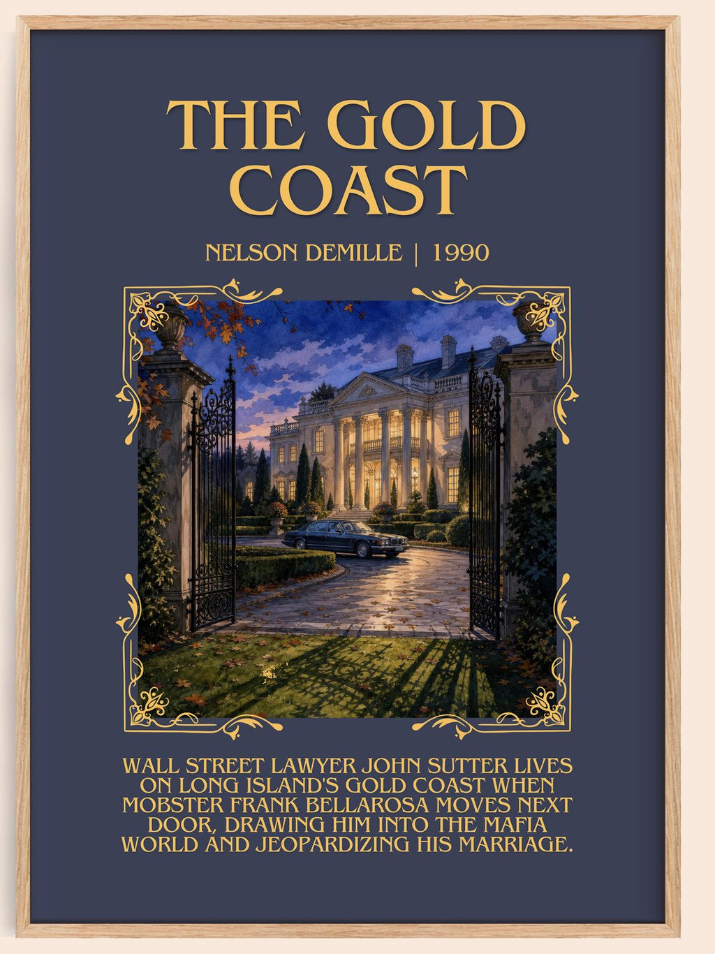 The Gold Coast Minimalist Book Poster by Nelson DeMille – book poster