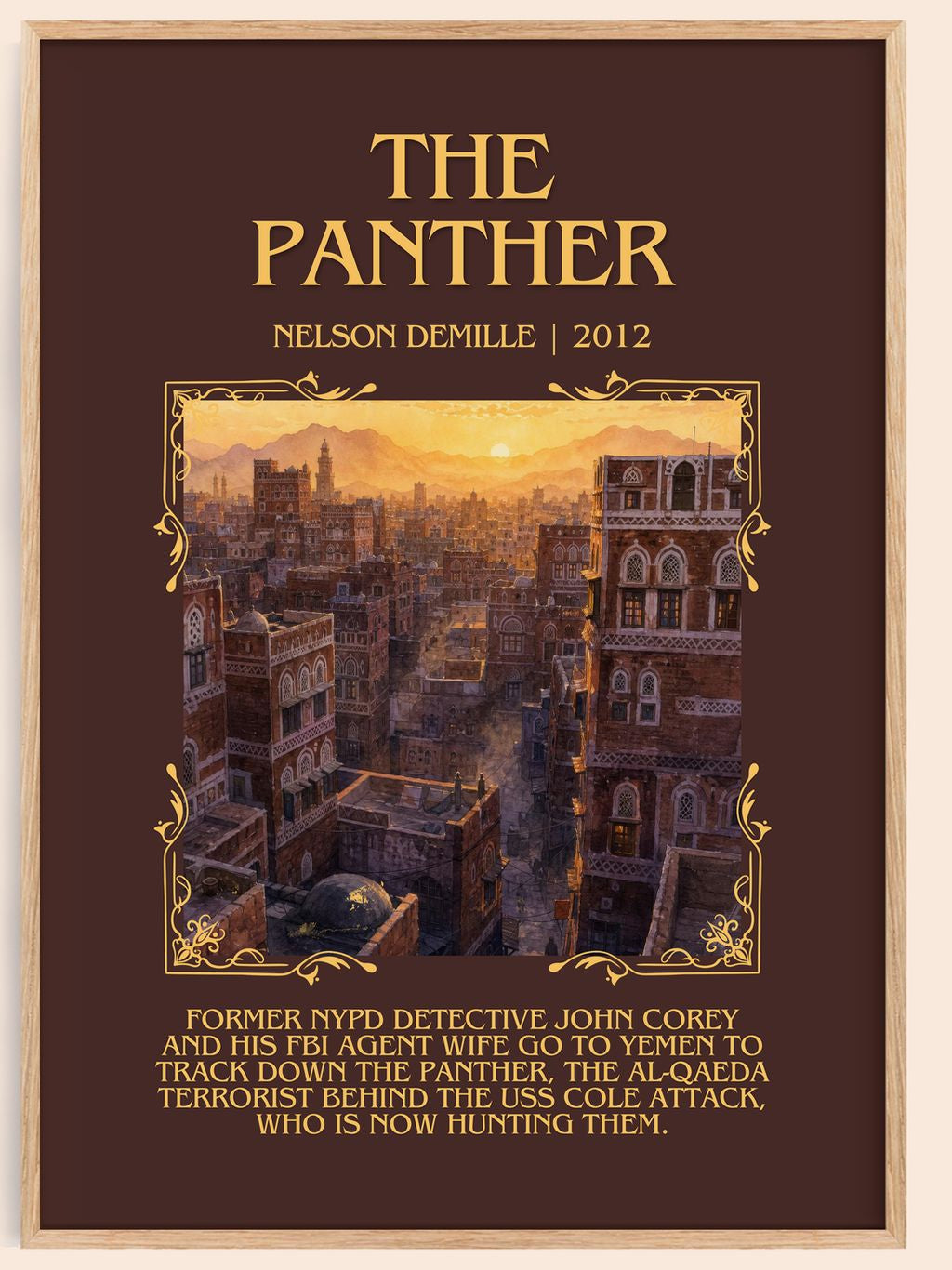 The Panther Minimalist Book Poster by Nelson DeMille – book poster