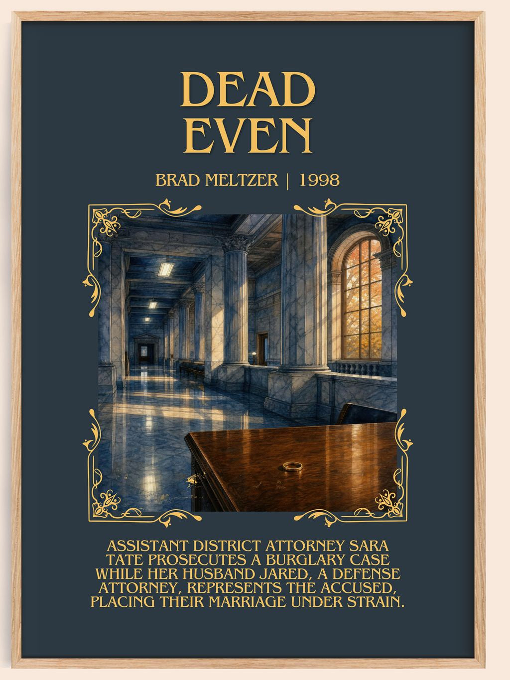 Dead Even Minimalist Book Poster by Brad Meltzer – book poster