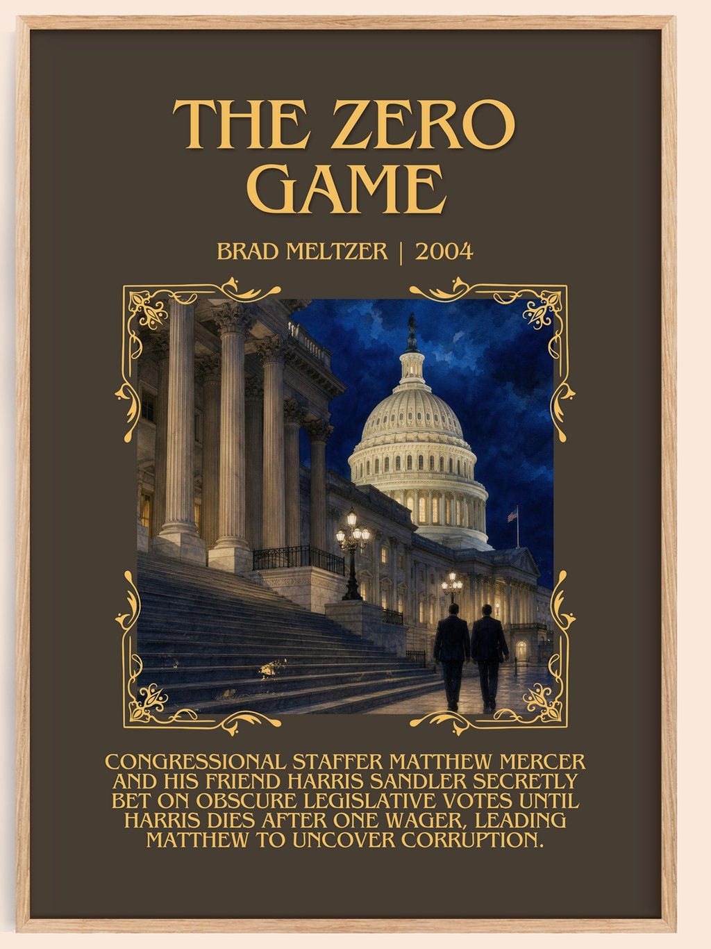 The Zero Game Minimalist Book Poster by Brad Meltzer – book poster