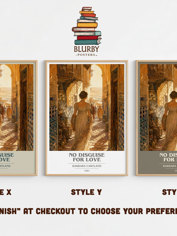 No Disguise For Love book cover print in frame leaning in hallway – romance wall art