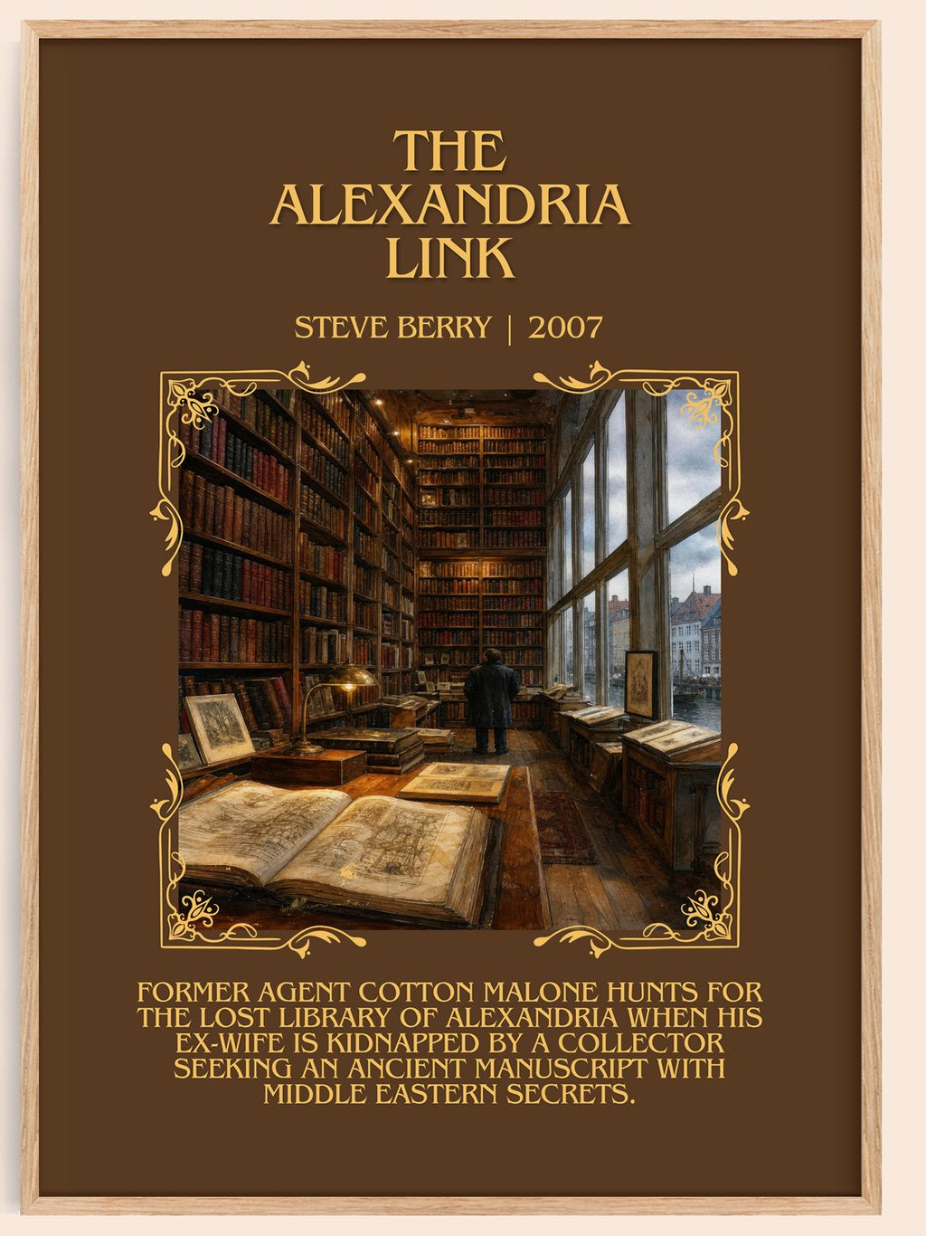 The Alexandria Link Minimalist Book Poster by Steve Berry – book poster
