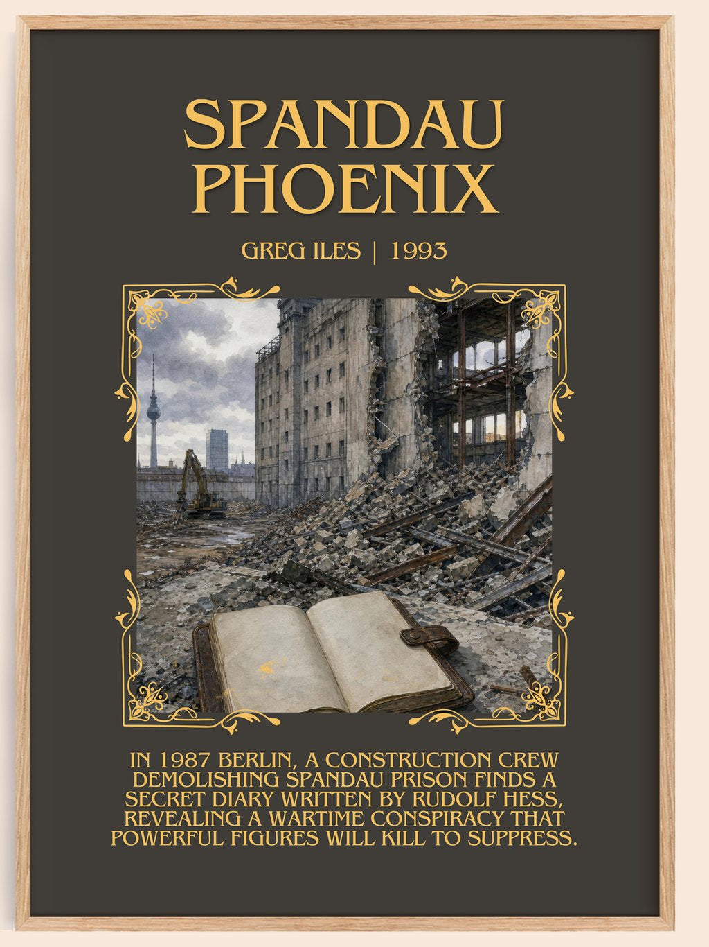 Spandau Phoenix Minimalist Book Poster by Greg Iles – book poster