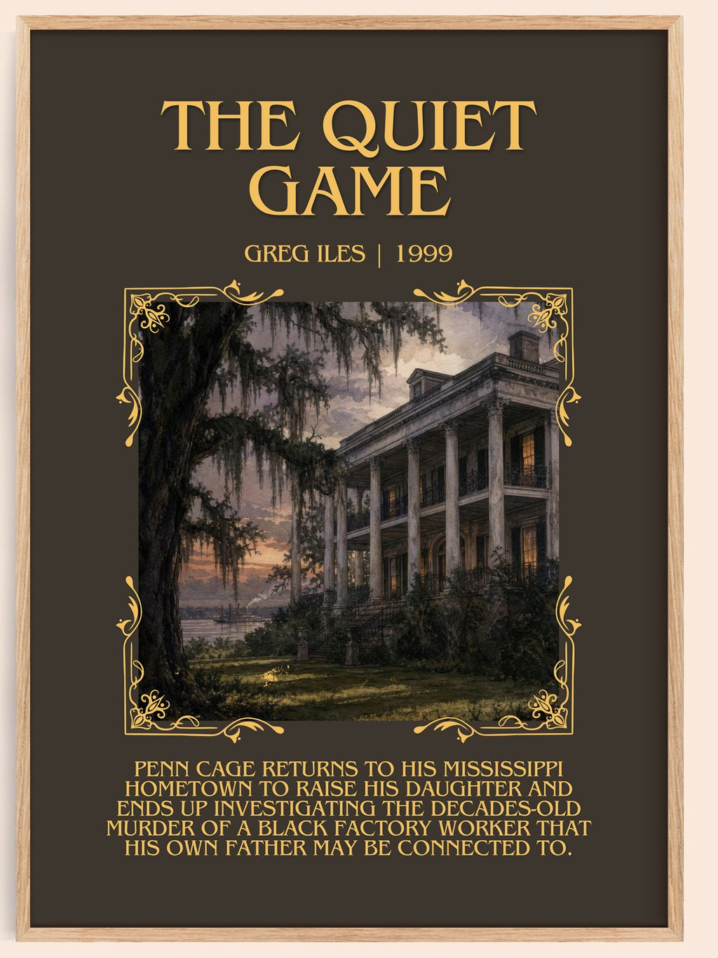 The Quiet Game Minimalist Book Poster by Greg Iles – book poster