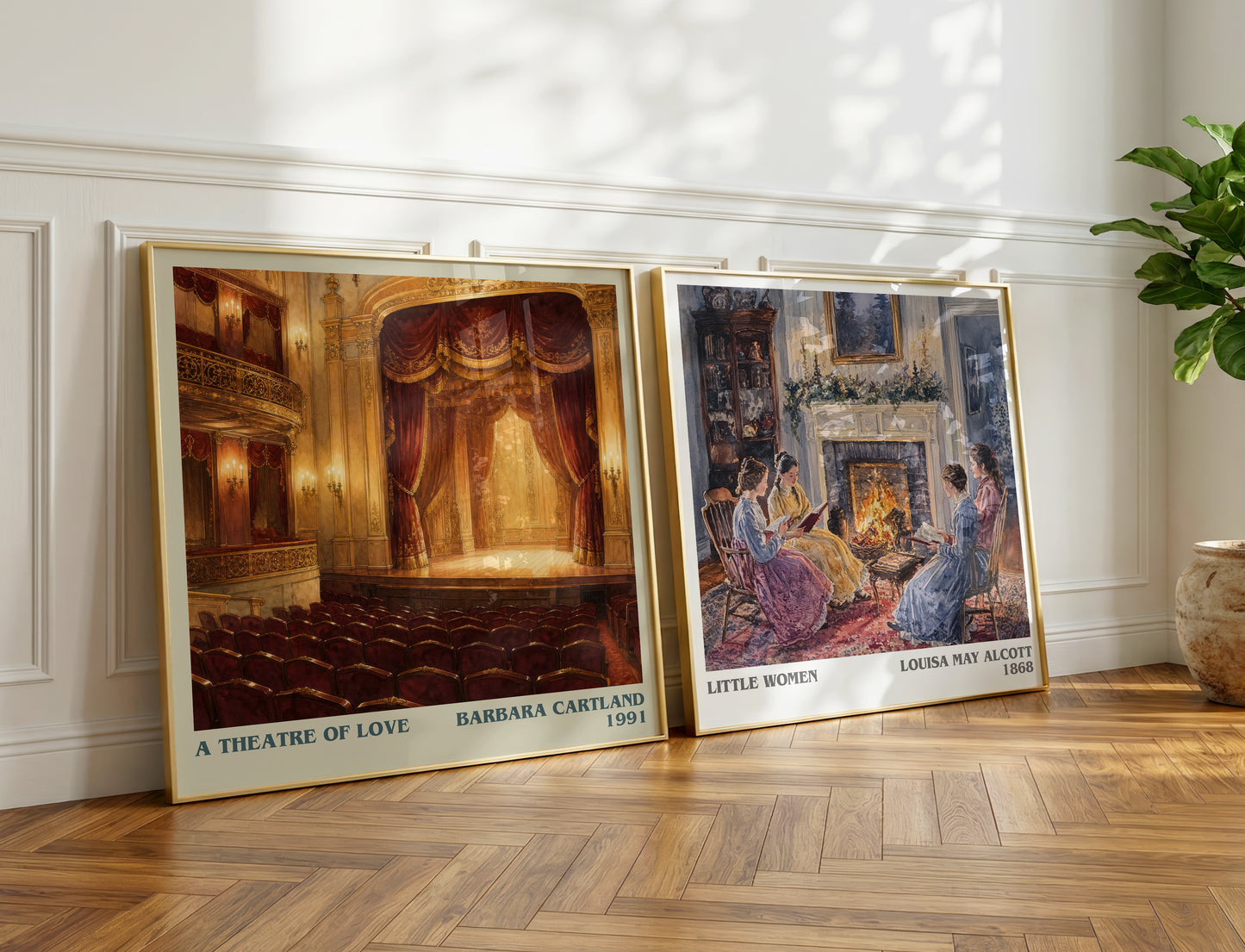 A Theatre Of Love literary print on bookshelf – Barbara Cartland fan gift