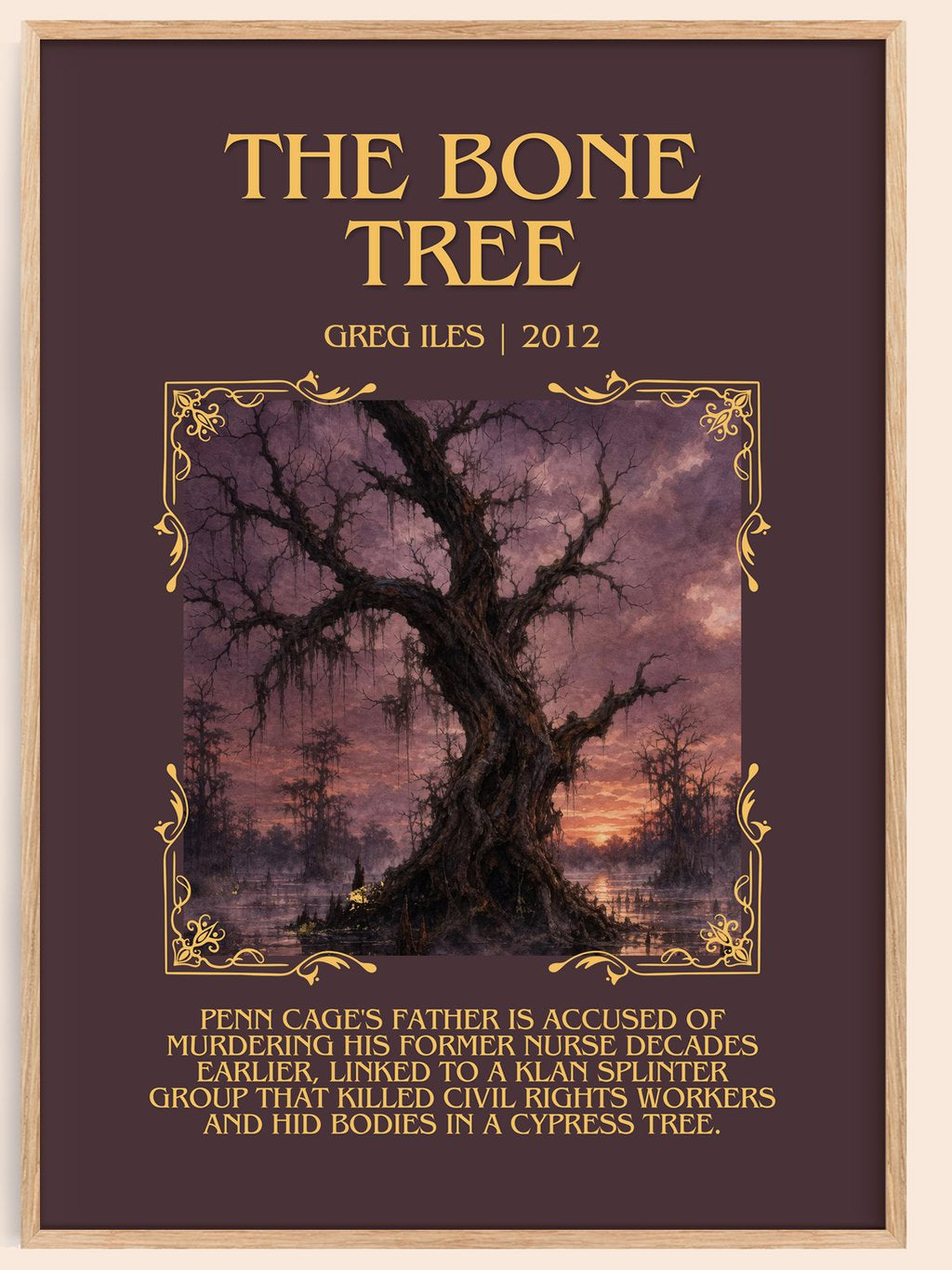 The Bone Tree Minimalist Book Poster by Greg Iles – book poster