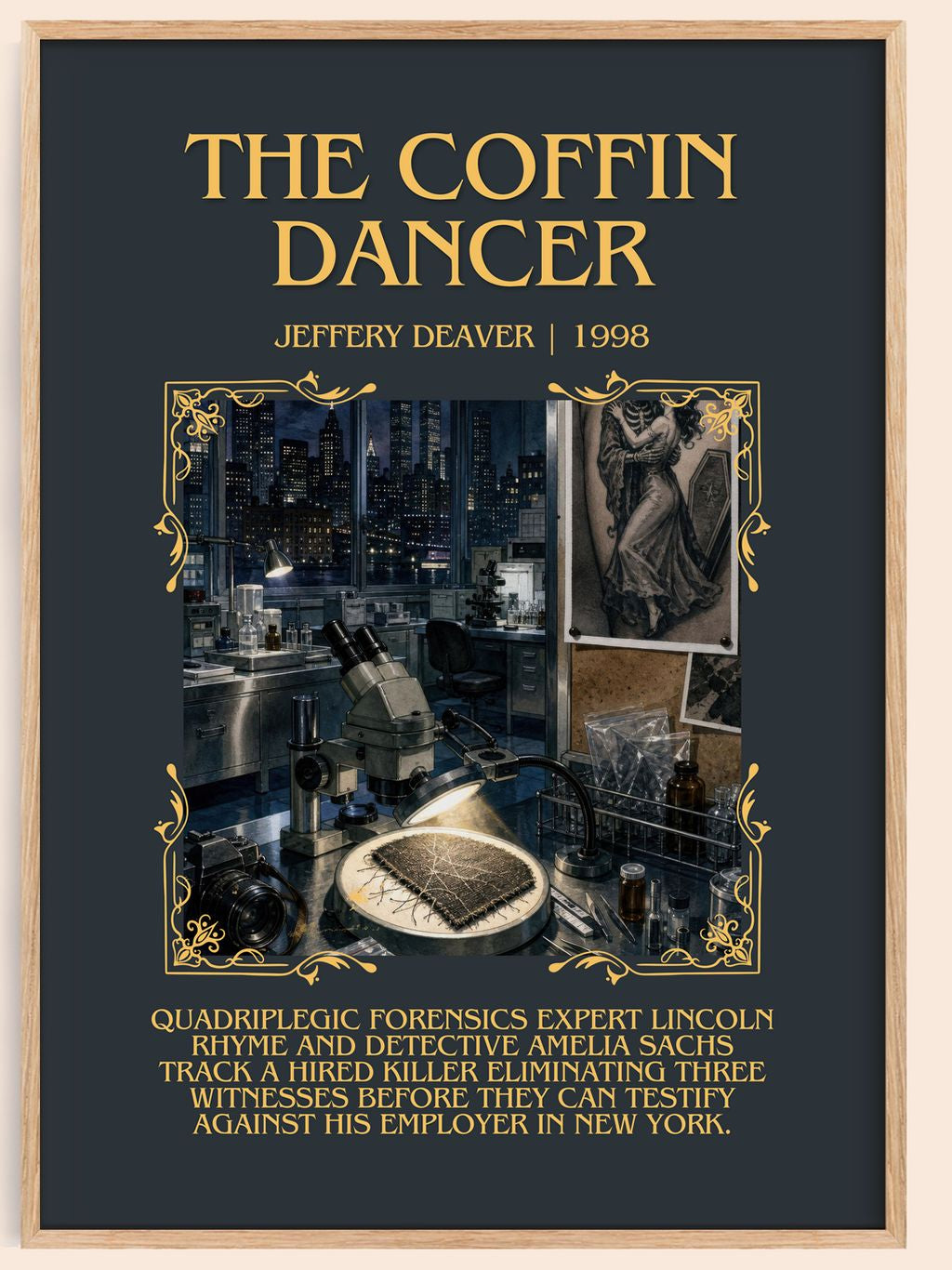The Coffin Dancer Minimalist Book Poster by Jeffery Deaver – book poster