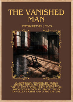 The Vanished Man Minimalist Book Poster by Jeffery Deaver