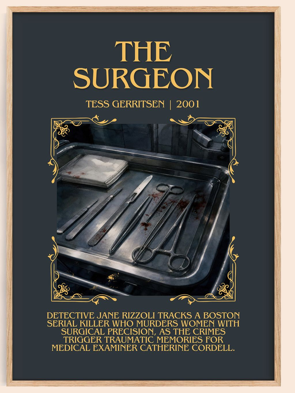 The Surgeon Minimalist Book Poster by Tess Gerritsen – book poster