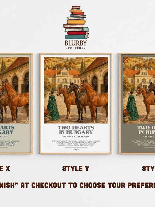 Two Hearts In Hungary bookish print in frame leaning in hallway – romance wall art