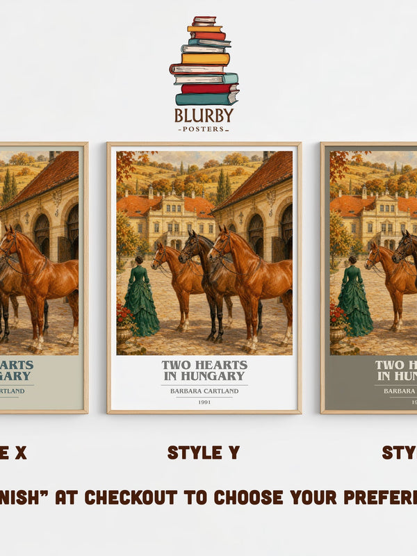 Two Hearts In Hungary book cover print in frame leaning in hallway – romance wall art