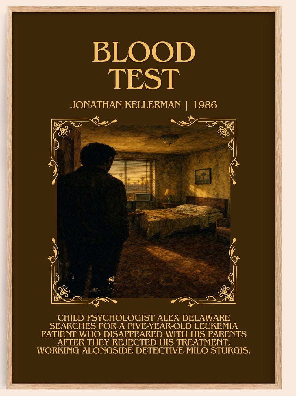 Blood Test Minimalist Book Poster by Jonathan Kellerman – book poster
