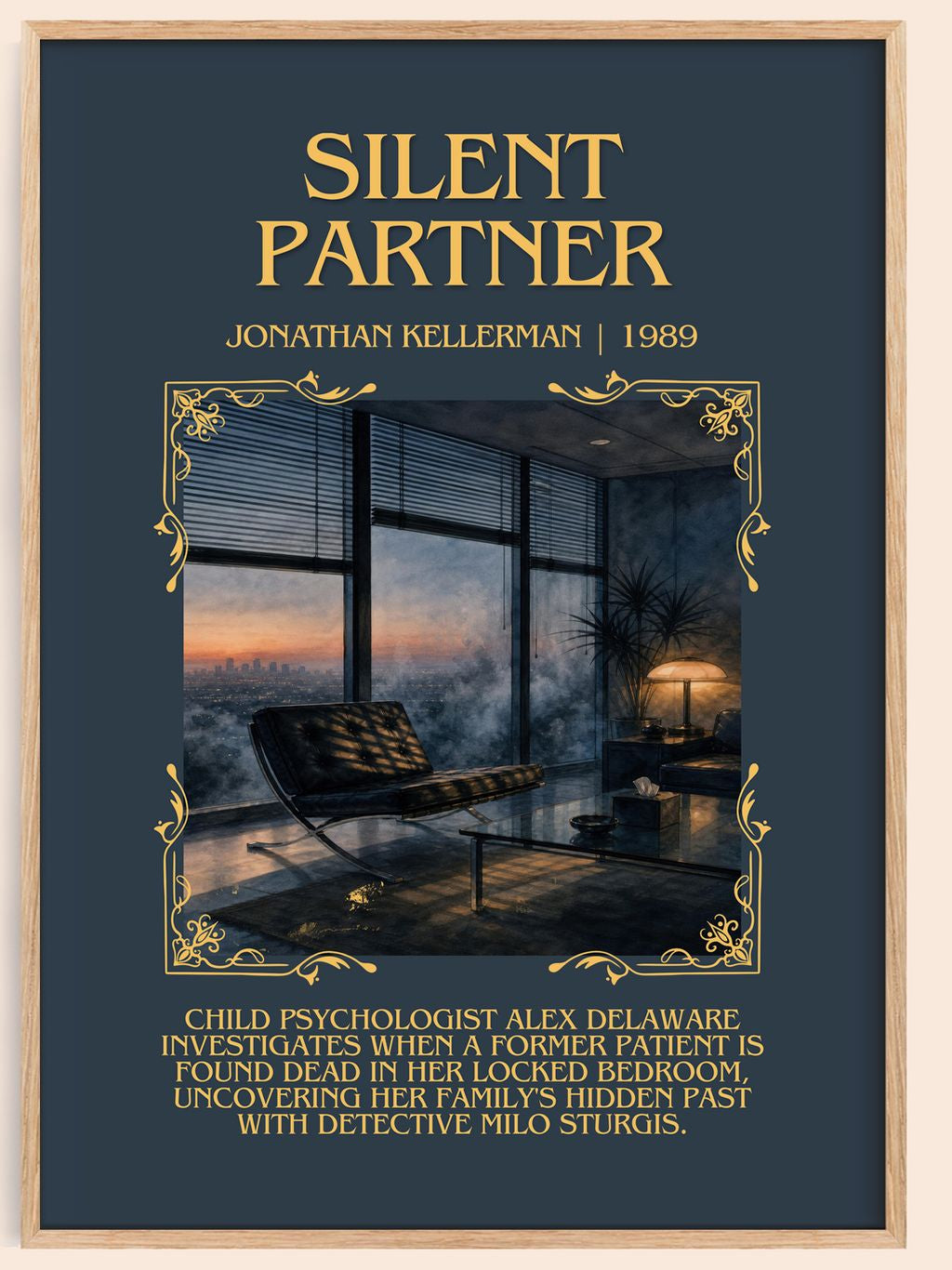 Silent Partner Minimalist Book Poster by Jonathan Kellerman – book poster