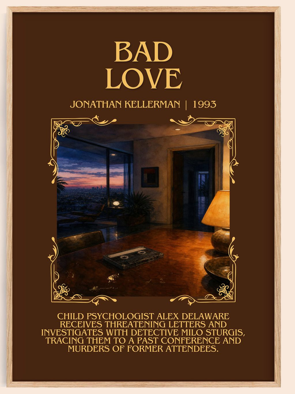 Bad Love Minimalist Book Poster by Jonathan Kellerman – book poster