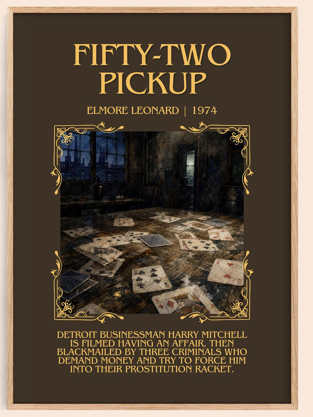 Fifty-Two Pickup Minimalist Book Poster by Elmore Leonard – book poster