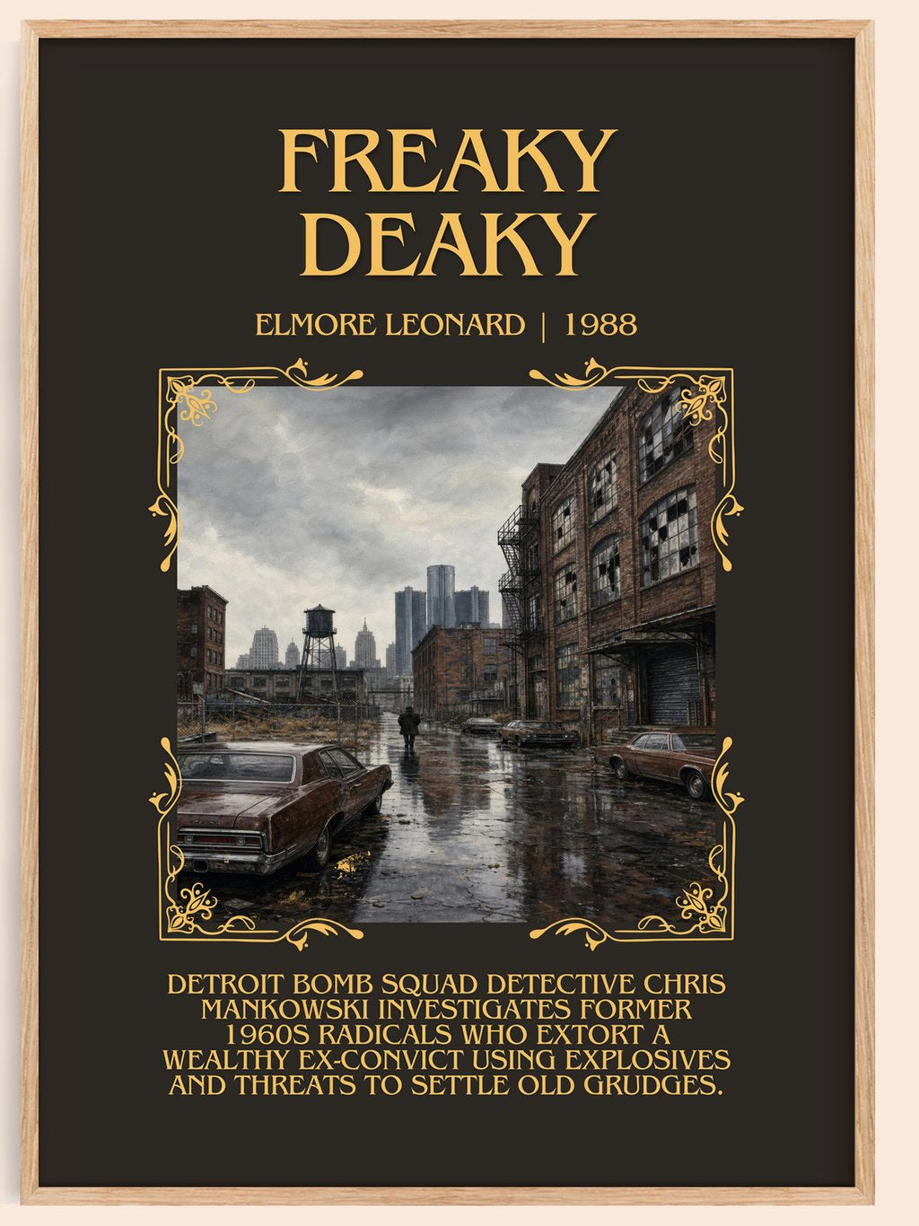 Freaky Deaky Minimalist Book Poster by Elmore Leonard – book poster