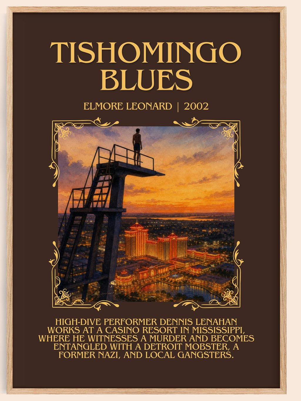 Tishomingo Blues Minimalist Book Poster by Elmore Leonard – book poster
