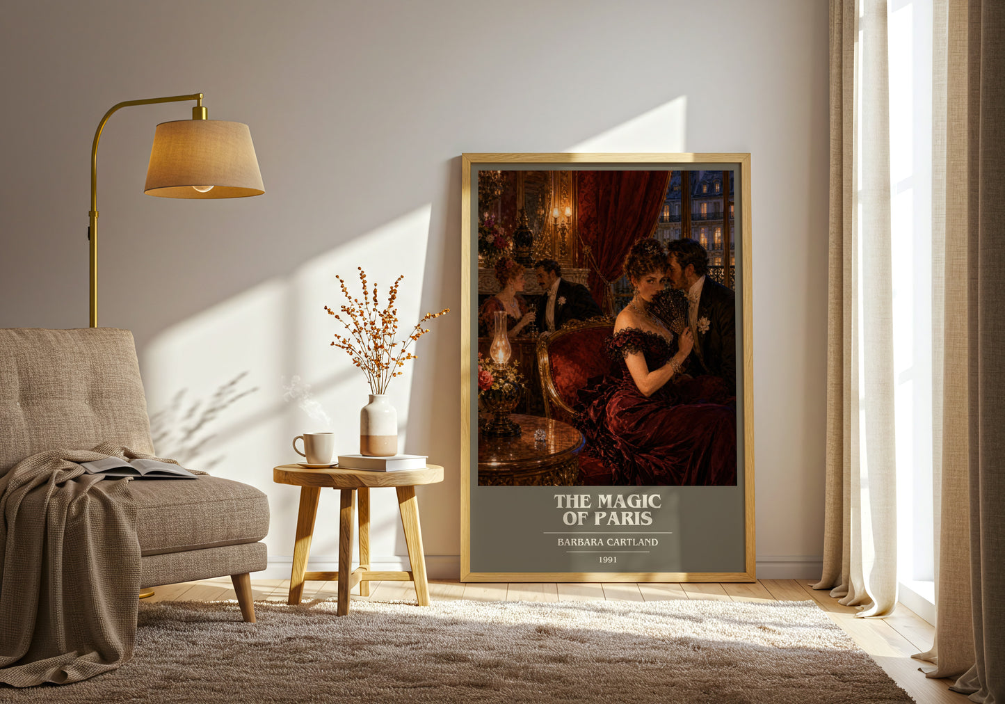The Magic Of Paris book cover print on bookshelf – Barbara Cartland fan gift