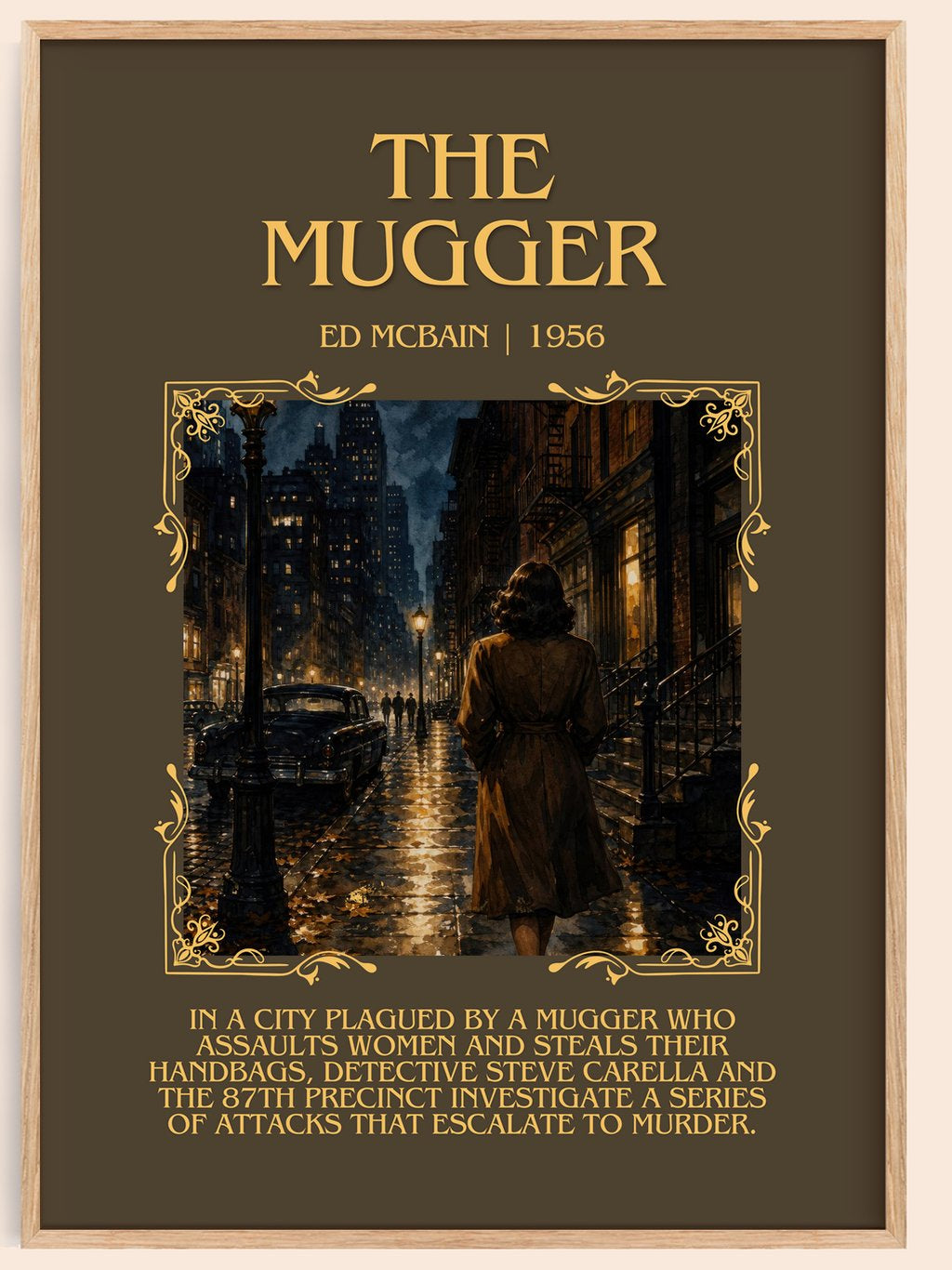 The Mugger Minimalist Book Poster by Ed McBain – book poster