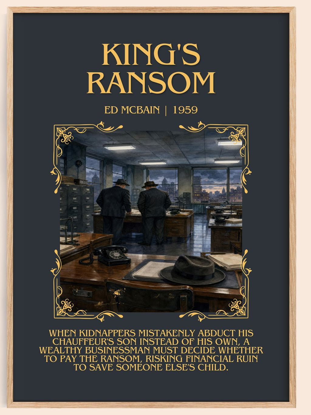 King's Ransom Minimalist Book Poster by Ed McBain – book poster