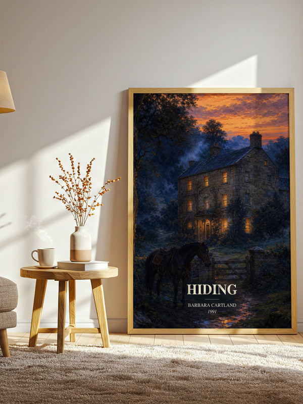 Hiding watercolour print in frame leaning in hallway – romance wall art